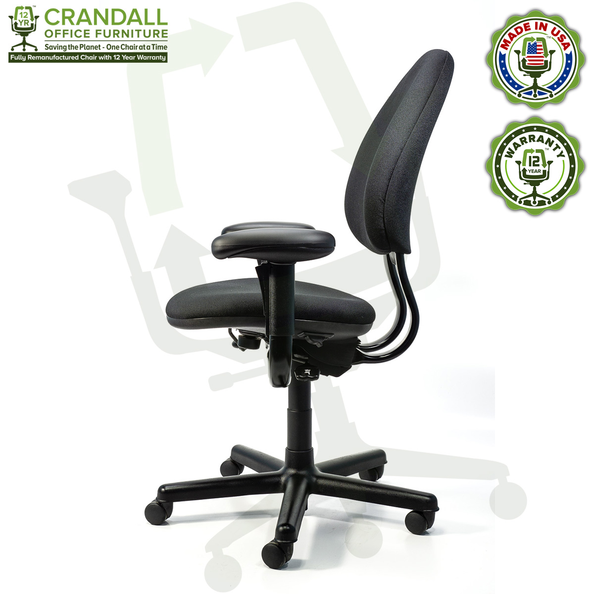 Crandall Office Furniture Remanufactured Steelcase Criterion Chair with 12 Year Warranty - 03