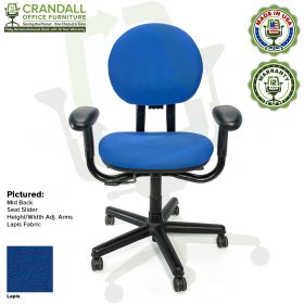 Crandall Office Furniture Remanufactured Steelcase Criterion Chair with 12 Year Warranty - 11 - Lapis Fabric