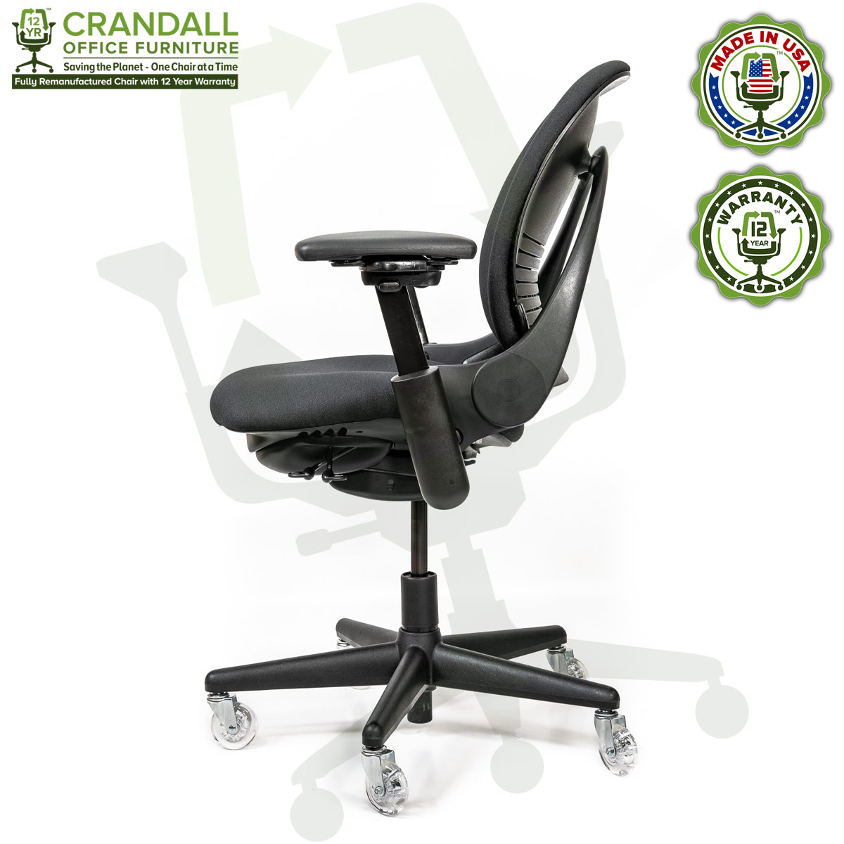 Crandall Office Furniture Remanufactured Steelcase V1 Leap Chair with 12 Year Warranty - Arch Back - 03