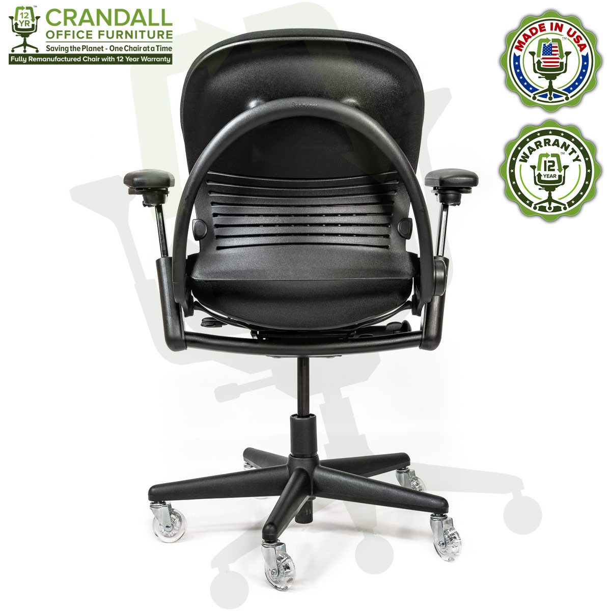 Crandall Office Furniture Remanufactured Steelcase V1 Leap Chair with 12 Year Warranty - Arch Back - 05