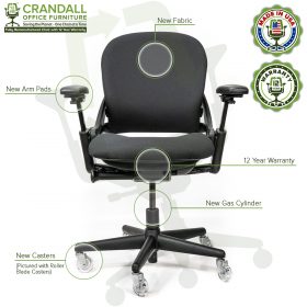 Crandall Office Furniture Remanufactured Steelcase V1 Leap Chair with 12 Year Warranty - Arch Back - 06