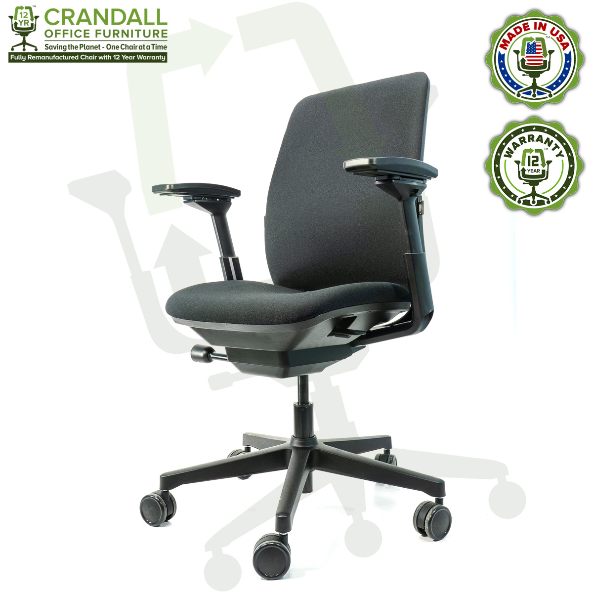 Crandall Office Furniture Remanufactured Steelcase Amia Chair with 12 Year Warranty - 02