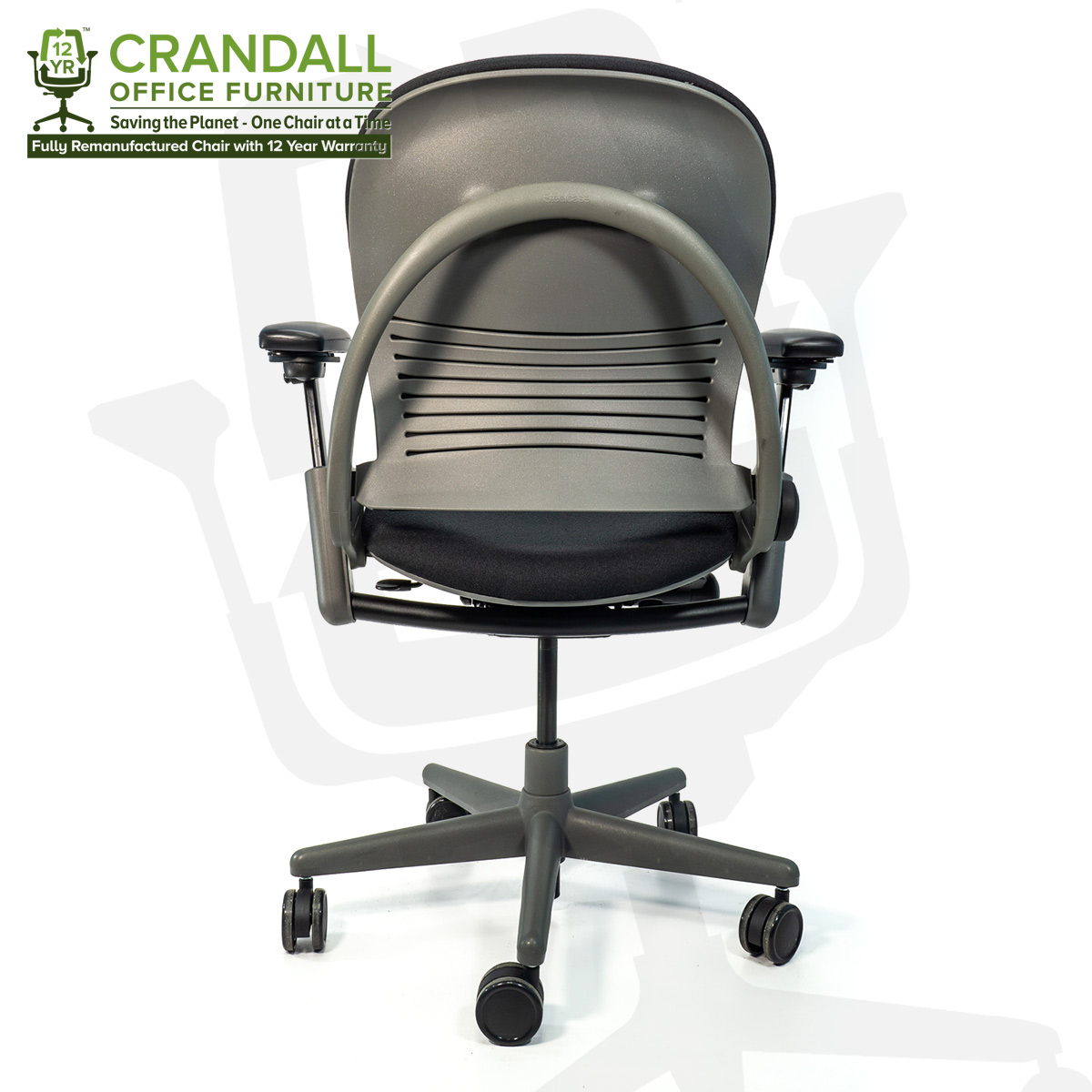 Crandall Office Furniture Remanufactured Steelcase 462 Leap V1 Office Chair Sterling Frame with 12 Year Warranty 0005