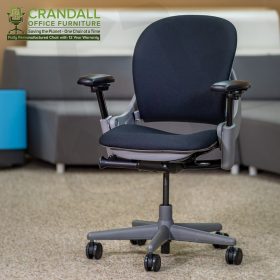 Crandall Office Furniture Remanufactured Steelcase 462 Leap V1 Office Chair Sterling Frame with 12 Year Warranty 0002