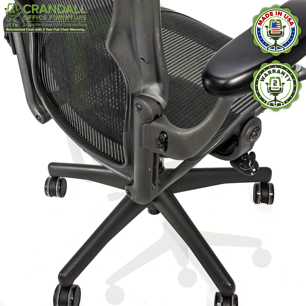 Crandall Office Furniture Refurbished Herman Miller Aeron Chair with 2 Year Warranty - 07