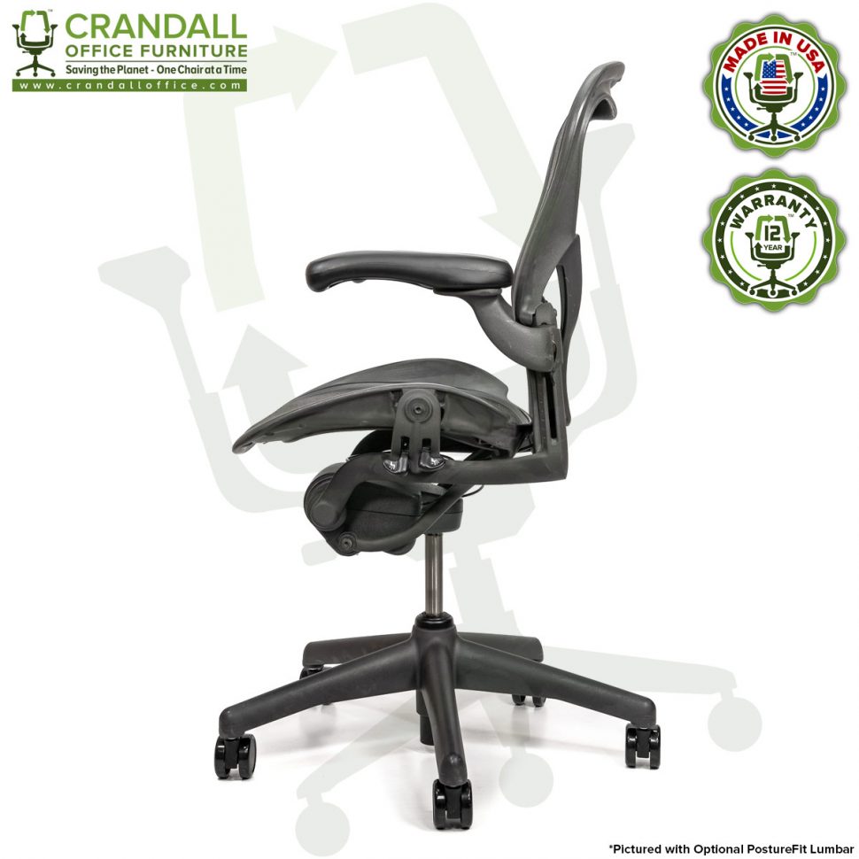 Crandall Office Refurbished Herman Miller Aeron Chair with PostureFit Lumbar - Size B - 12 Year Warranty - 0003