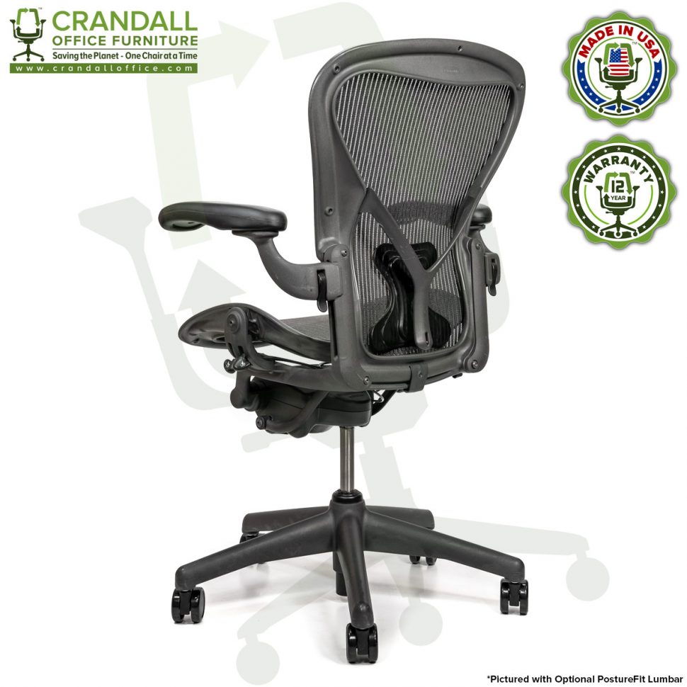 Crandall Office Refurbished Herman Miller Aeron Chair with PostureFit Lumbar - Size B - 12 Year Warranty - 0004