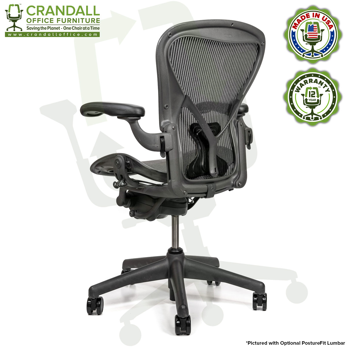 Herman Miller Aeron Mesh Office Desk Chair Medium Sze B fully adjustable lumbar 
