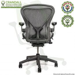 Crandall Office Refurbished Herman Miller Aeron Chair with PostureFit Lumbar - Size B - 12 Year Warranty - 0005