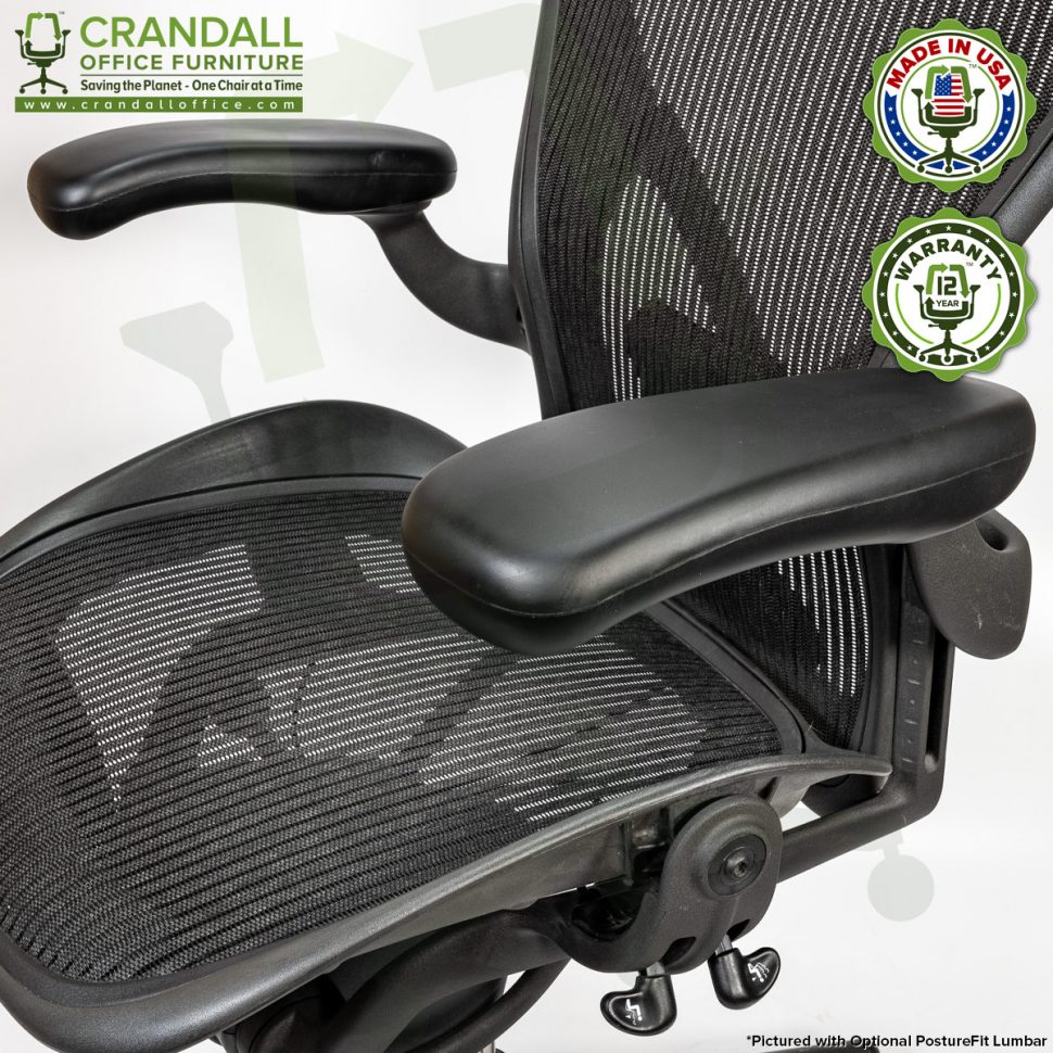 Crandall Office Refurbished Herman Miller Aeron Chair with PostureFit Lumbar - Size B - 12 Year Warranty - 0006