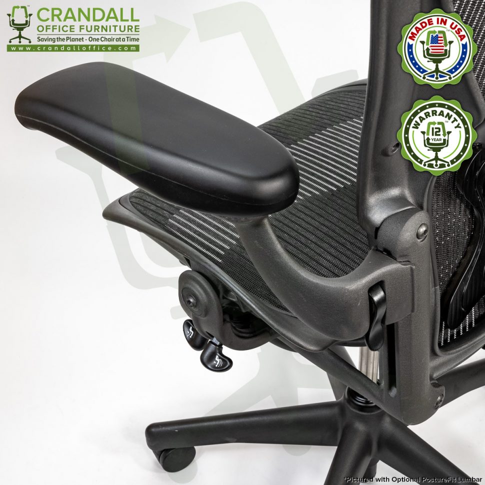 Crandall Office Refurbished Herman Miller Aeron Chair with PostureFit Lumbar - Size B - 12 Year Warranty - 0007