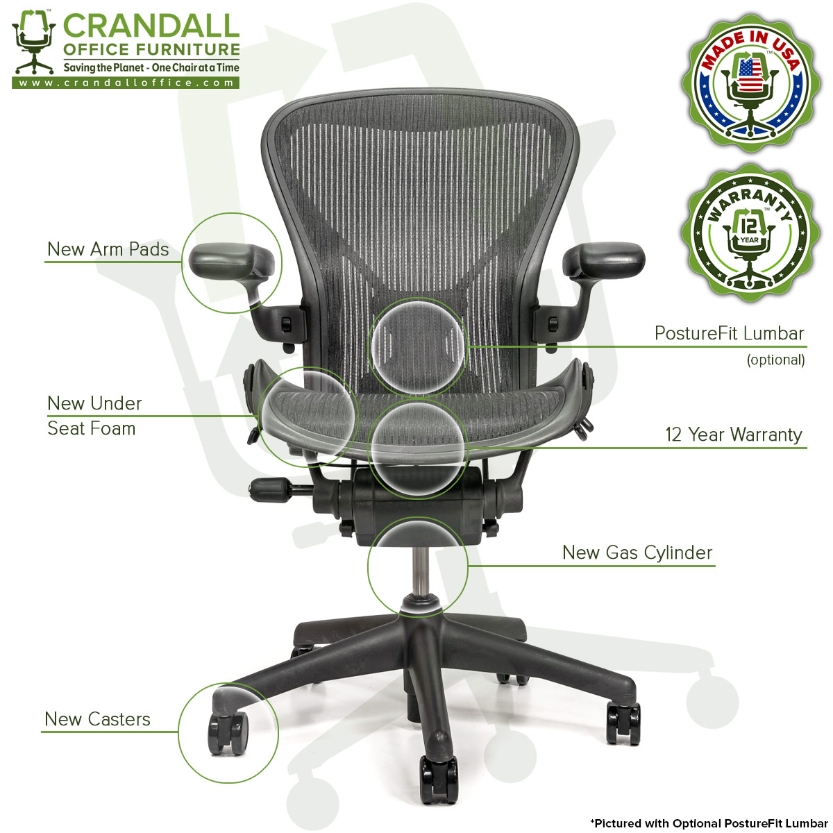 Opfylde råd rør Refurbished Herman Miller Aeron Chair - Size B - 2 Year Warranty