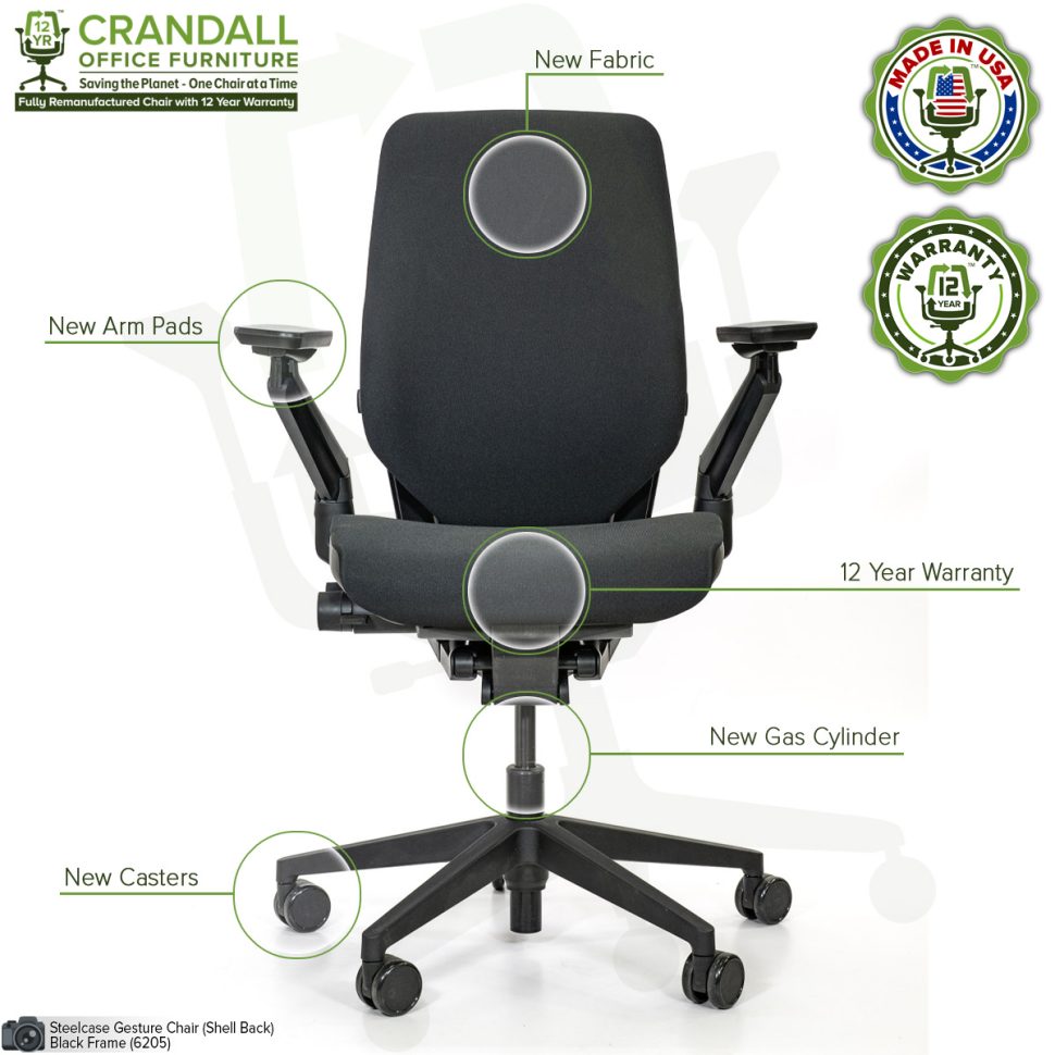 Remanufactured Steelcase 442 Gesture Office Chair - Shell Back