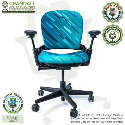 Custom Fabric Remanufactured Steelcase V1 Leap Chair - Design 0007