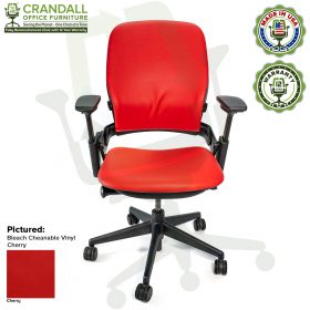 Remanufactured Steelcase V2 Leap - Bleach Cleanable Vinyl - Cherry