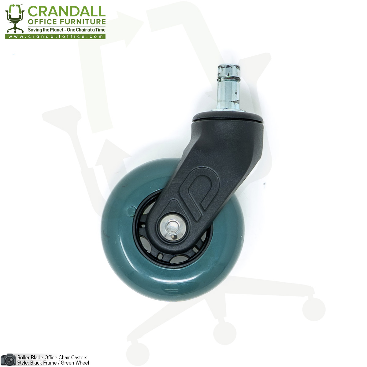 75mm (3 inch) Roller Blade Style Office Chair Casters - Crandall