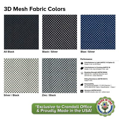 Crandall Office 3D Mesh Fabric Colors