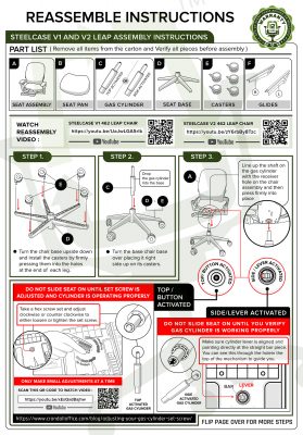 Steelcase V2 Leap Chair Assembly Instructions - Pg1