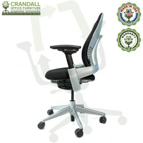 Crandall Office Furniture Remanufactured Steelcase V2 Leap Chair - Platinum Frame 05