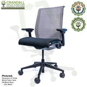 Crandall Office Furniture Remanufactured Steelcase Think Chair with 12 Year Warranty - Mesh - Zinc