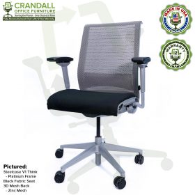 Crandall Office Furniture Remanufactured Steelcase Think Chair with 12 Year Warranty - Platinum Frame - 02