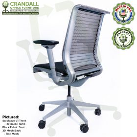 Crandall Office Furniture Remanufactured Steelcase Think Chair with 12 Year Warranty - Platinum Frame - 05