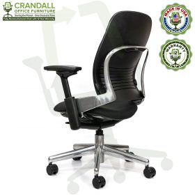 Crandall Office Furniture Remanufactured Steelcase V2 Leap Chair - Polished Aluminum Frame 04