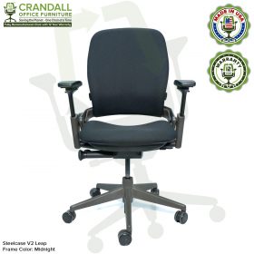Crandall Office Furniture Remanufactured Steelcase V2 Leap Chair - Midnight Frame 02