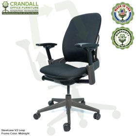 Crandall Office Furniture Remanufactured Steelcase V2 Leap Chair - Midnight Frame 03