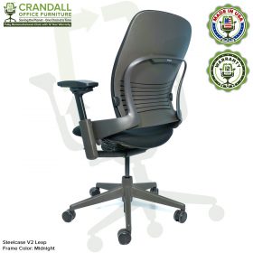 Crandall Office Furniture Remanufactured Steelcase V2 Leap Chair - Midnight Frame 05