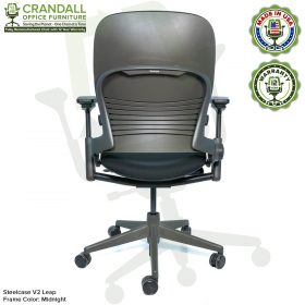 Crandall Office Furniture Remanufactured Steelcase V2 Leap Chair - Midnight Frame 06