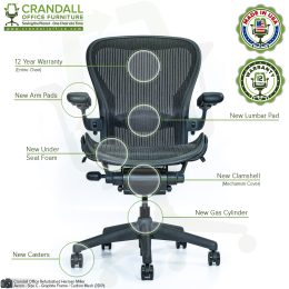 Crandall Office Furniture Refurbished Herman Miller Aeron Chair Size C 06