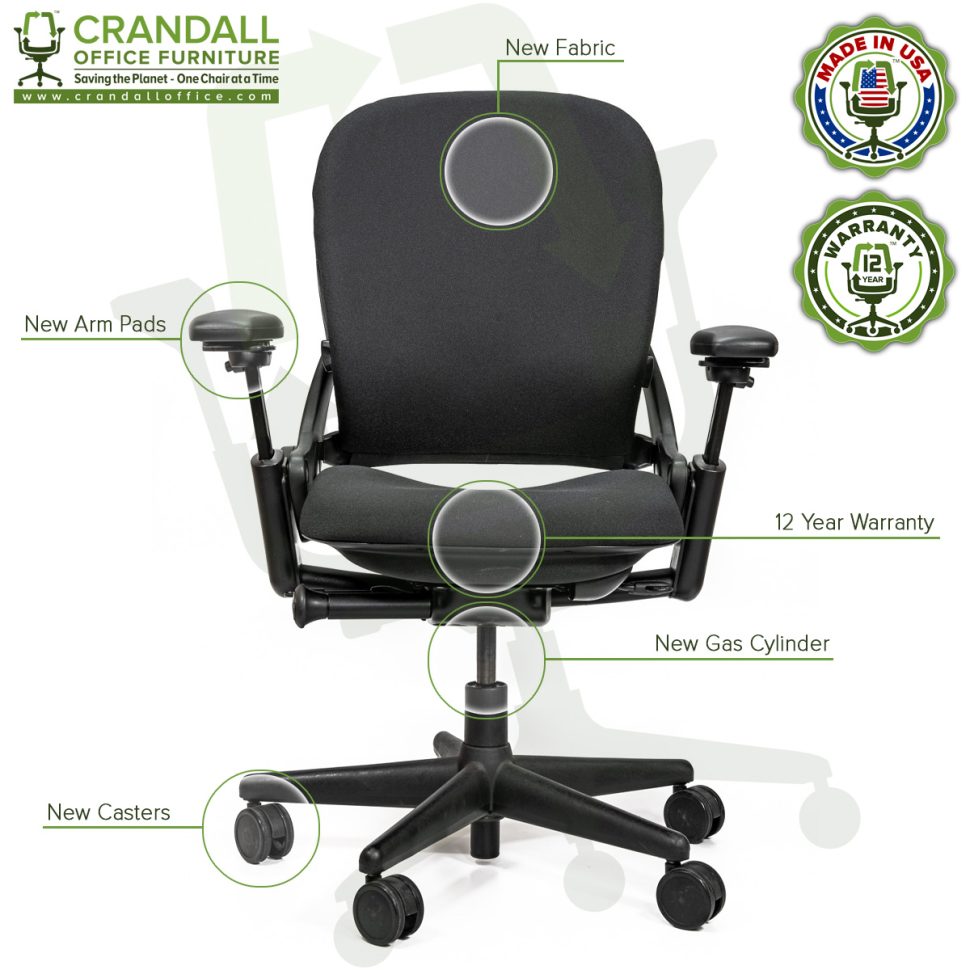 Crandall Office Furniture Remanufactured Steelcase V1 Leap Chair Arch Back - Highback 006
