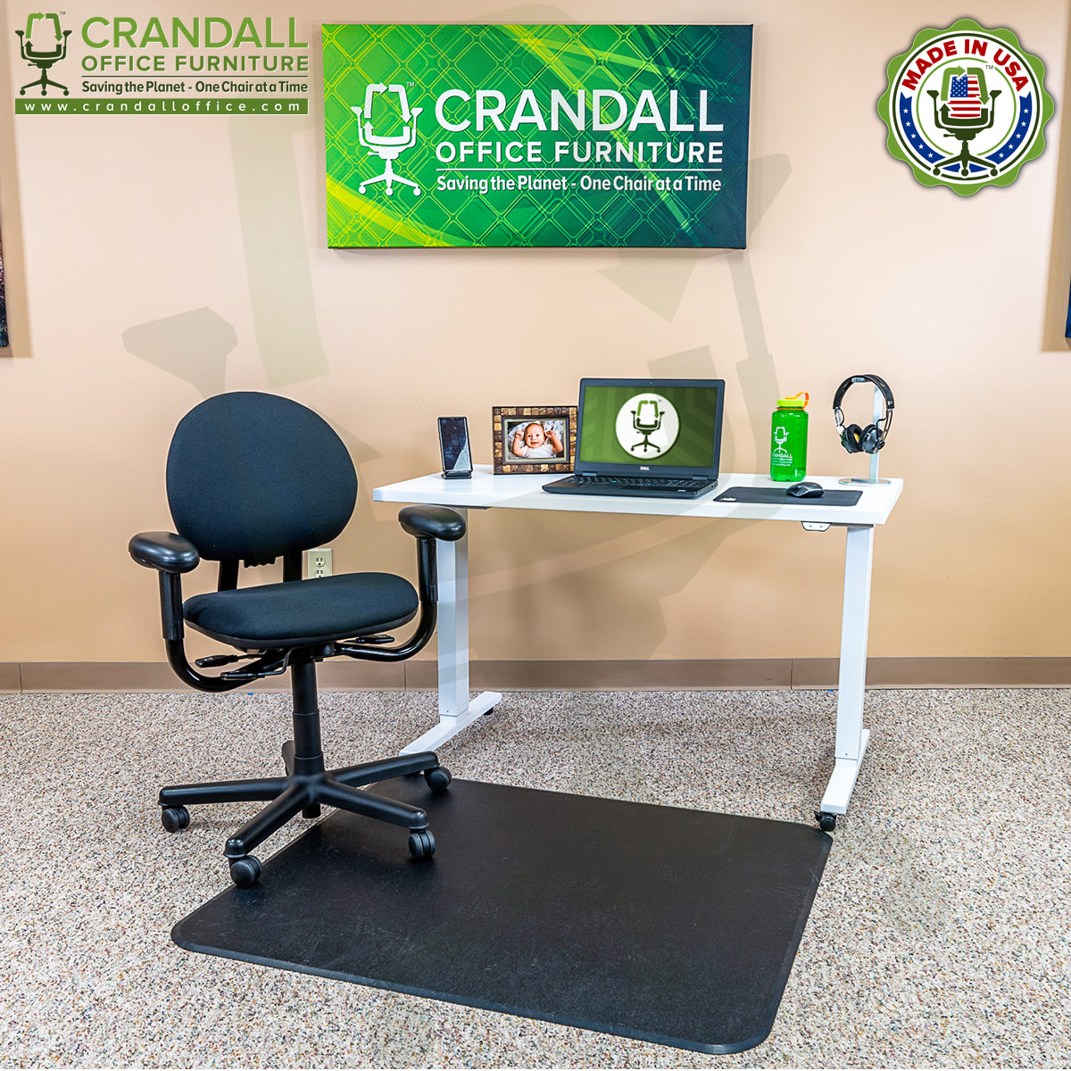 Work From Home Office Chair Desk Bundle Crandall Office Furniture