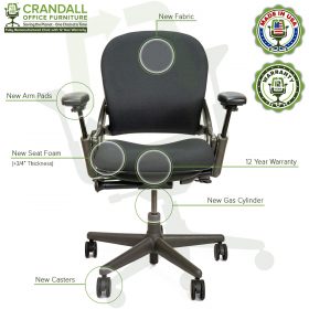 Remanufactured Steelcase 462 V1 Leap Chair with Midnight Frame 002