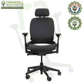 Crandall Office Furniture Remanufactured Steelcase V2 Leap Chair with Headrest 01