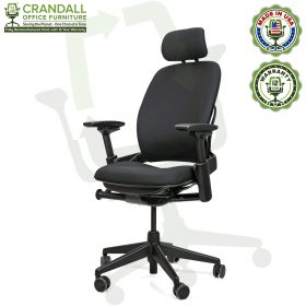 Crandall Office Furniture Remanufactured Steelcase V2 Leap Chair with Headrest 02