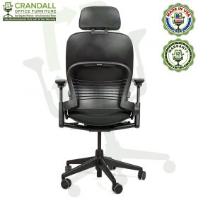 Crandall Office Furniture Remanufactured Steelcase V2 Leap Chair with Headrest 05