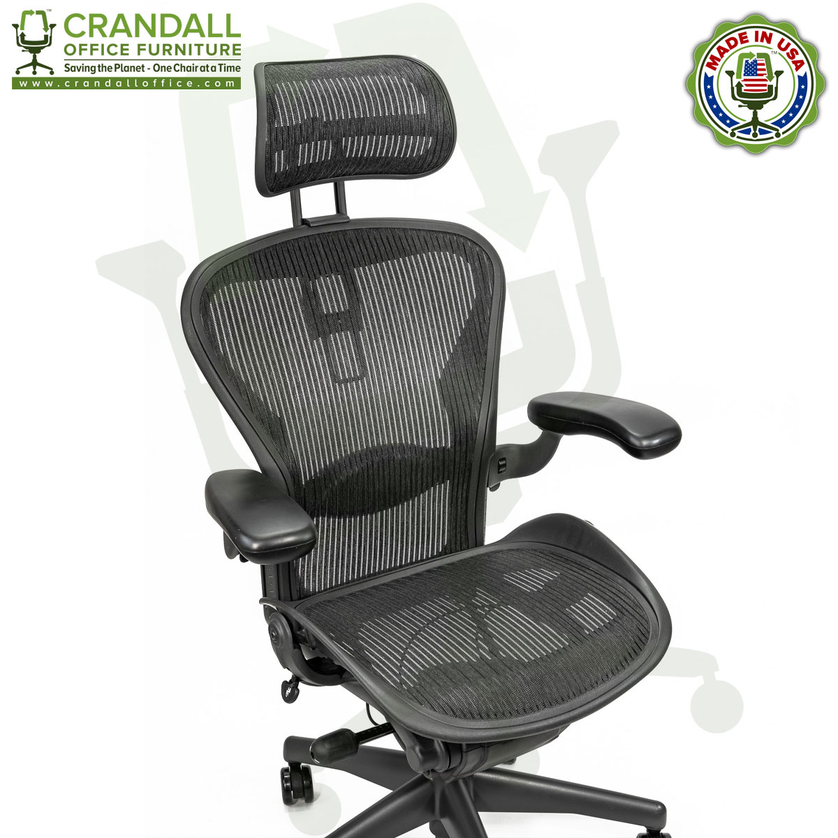 Atlas Suspension Headrest for Herman Miller Aeron Classic Chair - Crandall  Office Furniture