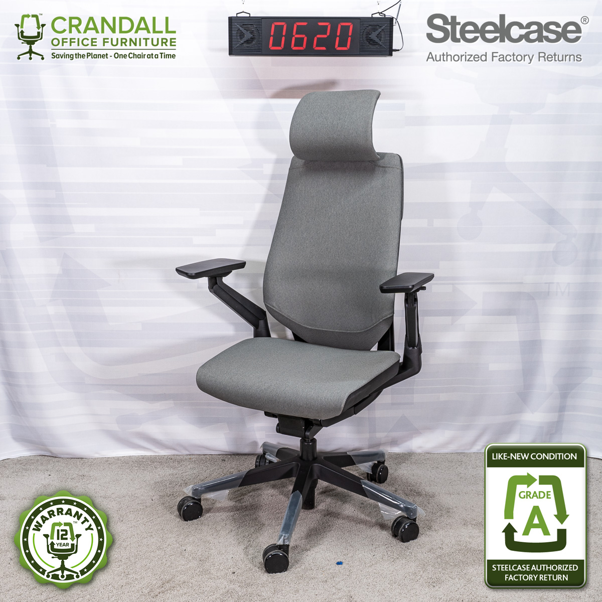 0620 Steelcase Gesture With Headrest Grade A Crandall Office Furniture