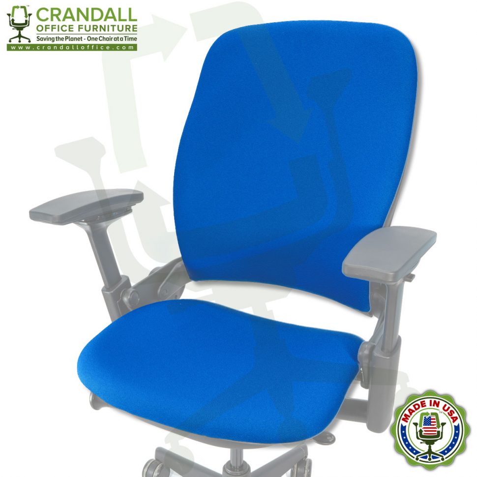 Steelcase V1 or V2 Leap Chair Upholstery + New Thicker Seat Pad by Crandall Office Furniture