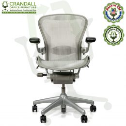 Crandall Office Refurbished Herman Miller Aeron Chair Smoke/Zinc - Size B - 0001