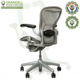 Crandall Office Refurbished Herman Miller Aeron Chair Smoke/Zinc - Size B - 0004