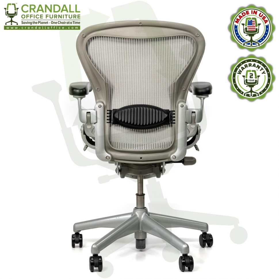 Crandall Office Refurbished Herman Miller Aeron Chair Smoke/Zinc - Size B - 0005