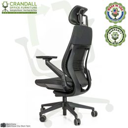 Crandall Remanufactured Steelcase 442 Gesture Chair with Headrest - Black Frame 04