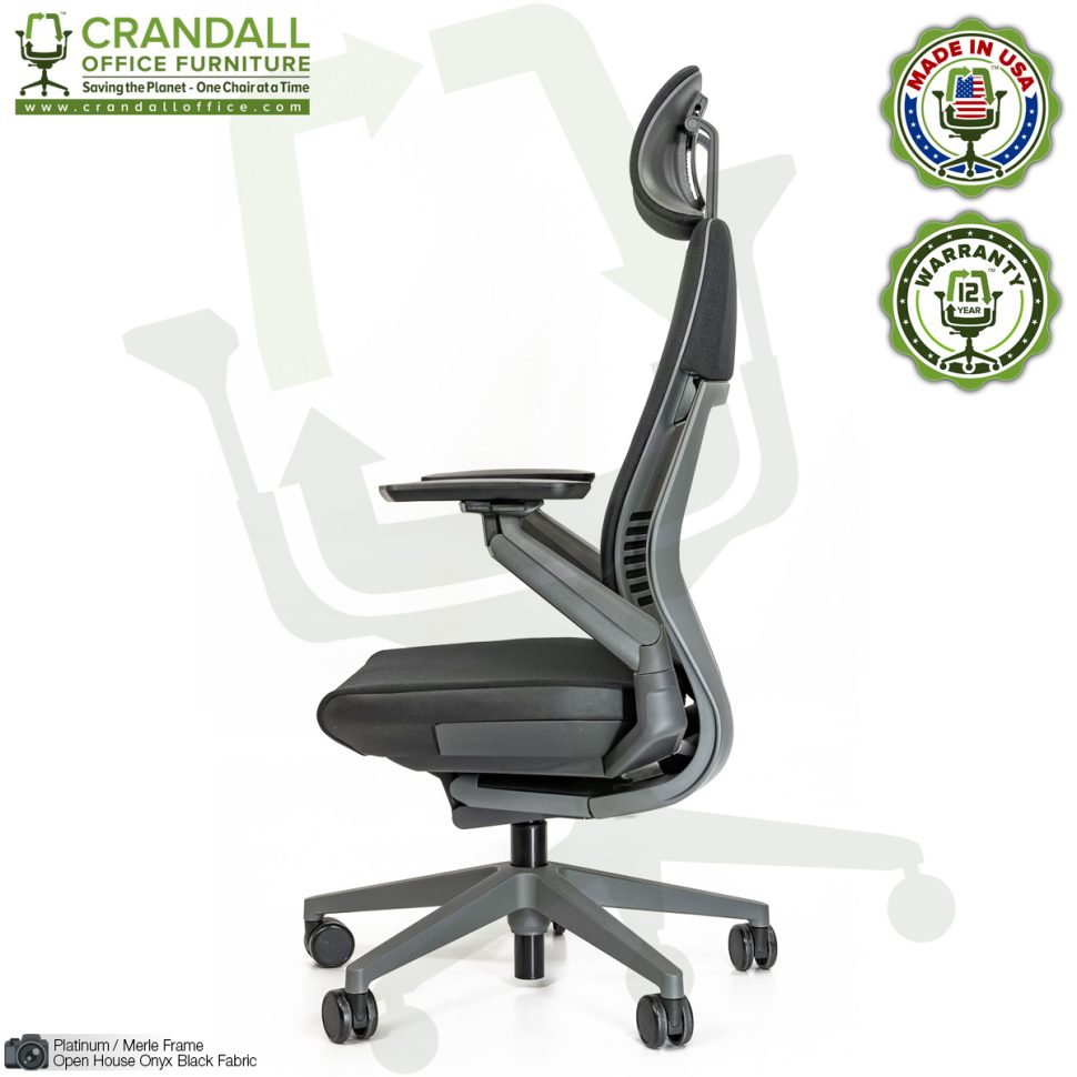 New Steelcase Gesture Chair Headrest Platinum Frame Seagull Seat Back Merle  Arms