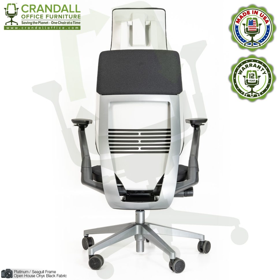 Crandall Remanufactured Steelcase 442 Gesture Chair with Headrest and Platinum / Seagull Frame 05