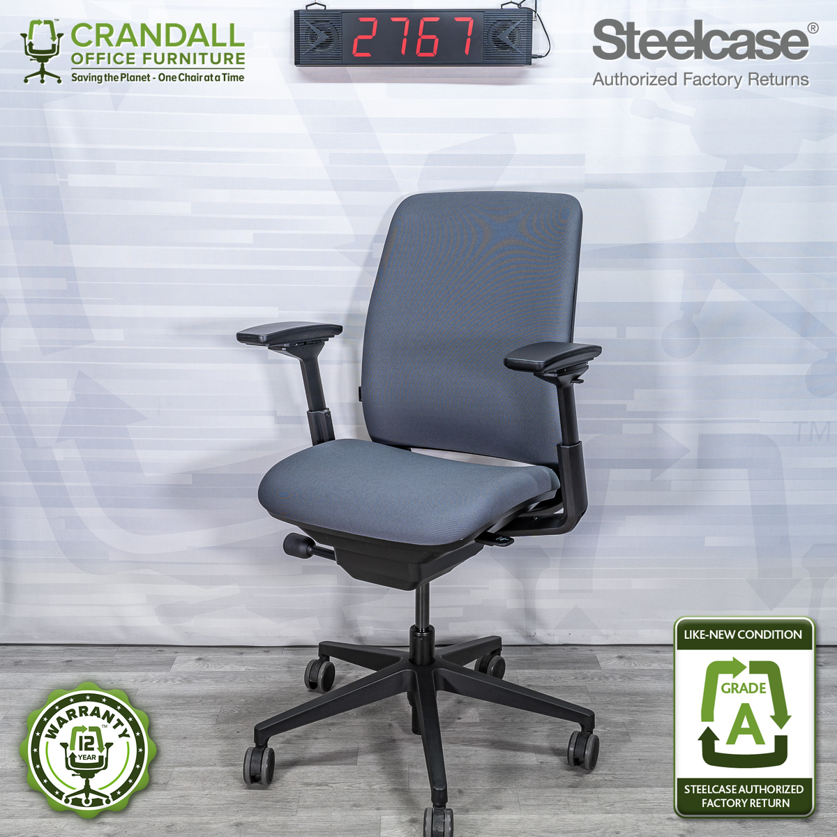 Steelcase Amia Chair Upholstery + New Seat Pad - Crandall Office Furniture